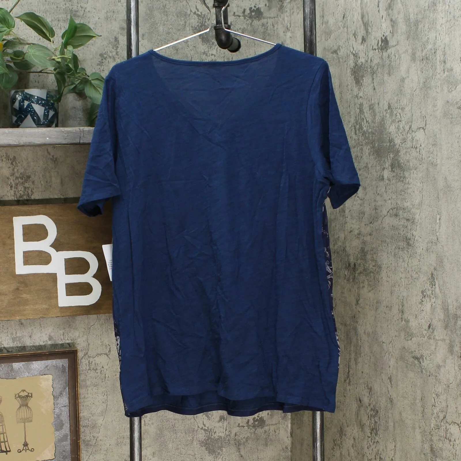 NWT DG2 By Diane Gilman Womens Mesh-Front Layered Tee. 704876 X-Large