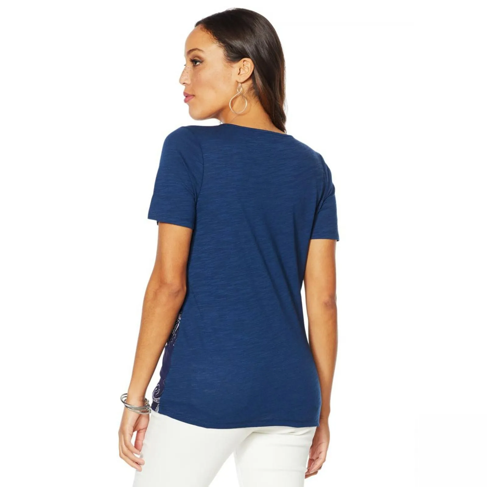 NWT DG2 By Diane Gilman Womens Mesh-Front Layered Tee. 704876 X-Large