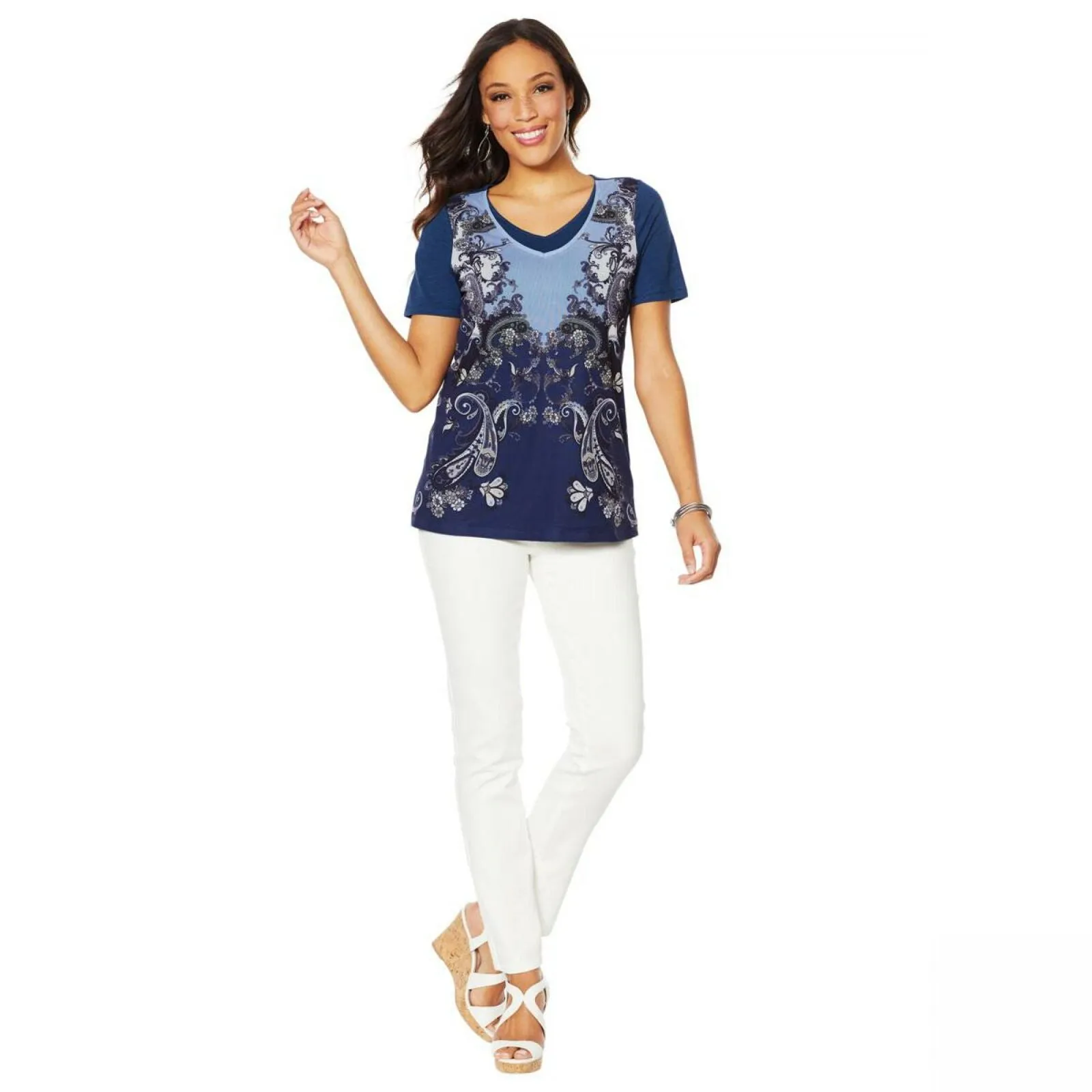 NWT DG2 By Diane Gilman Womens Mesh-Front Layered Tee. 704876 X-Large