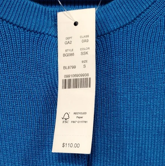 NWT J. Crew Button Sweater Women's S Blue Casual Office Career Retro Minimalist