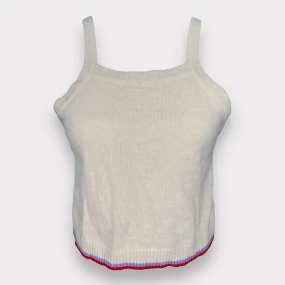 NWT Letter From Moon Merino Wool Two-Piece Stripe Cardigan Bustier Top Sz S