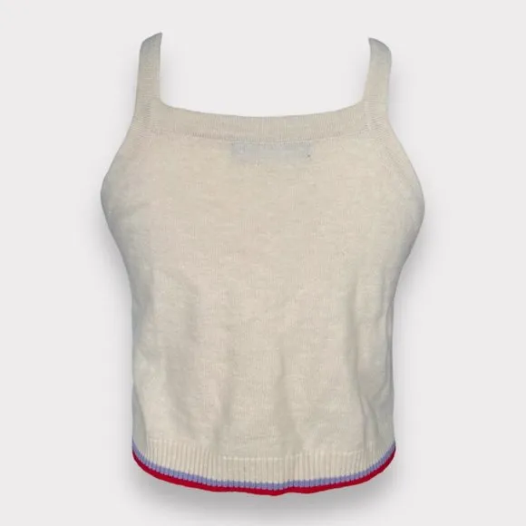 NWT Letter From Moon Merino Wool Two-Piece Stripe Cardigan Bustier Top Sz S