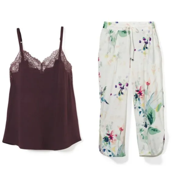 NWT Soma COOL NIGHTS Rib Cami   Crop Pants Pajama Set