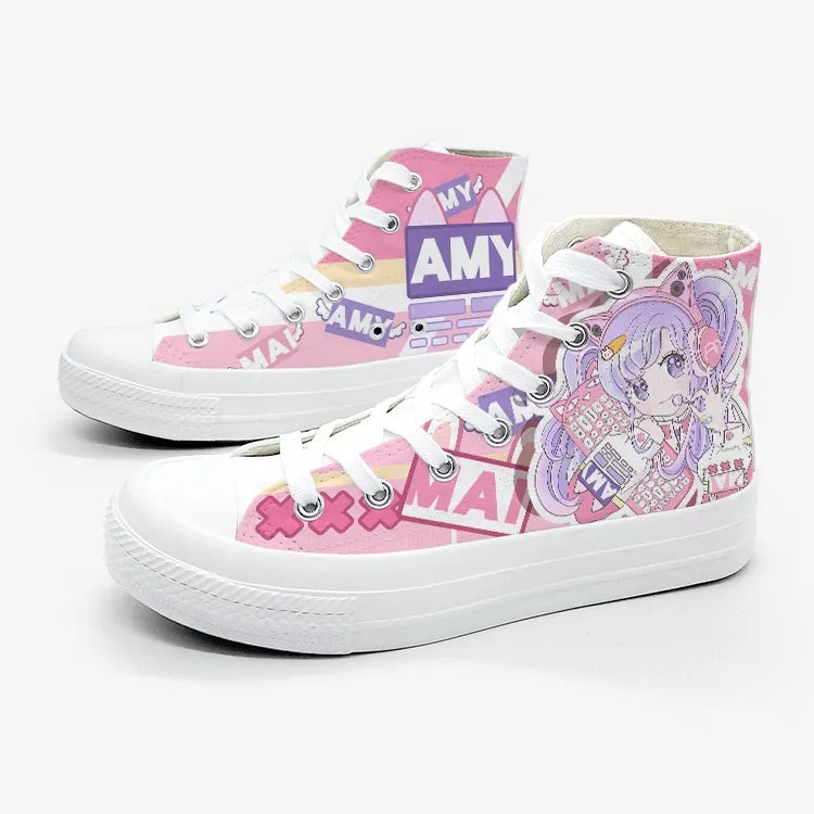 Original Design Gaming Girls High Top Canvas Shoes