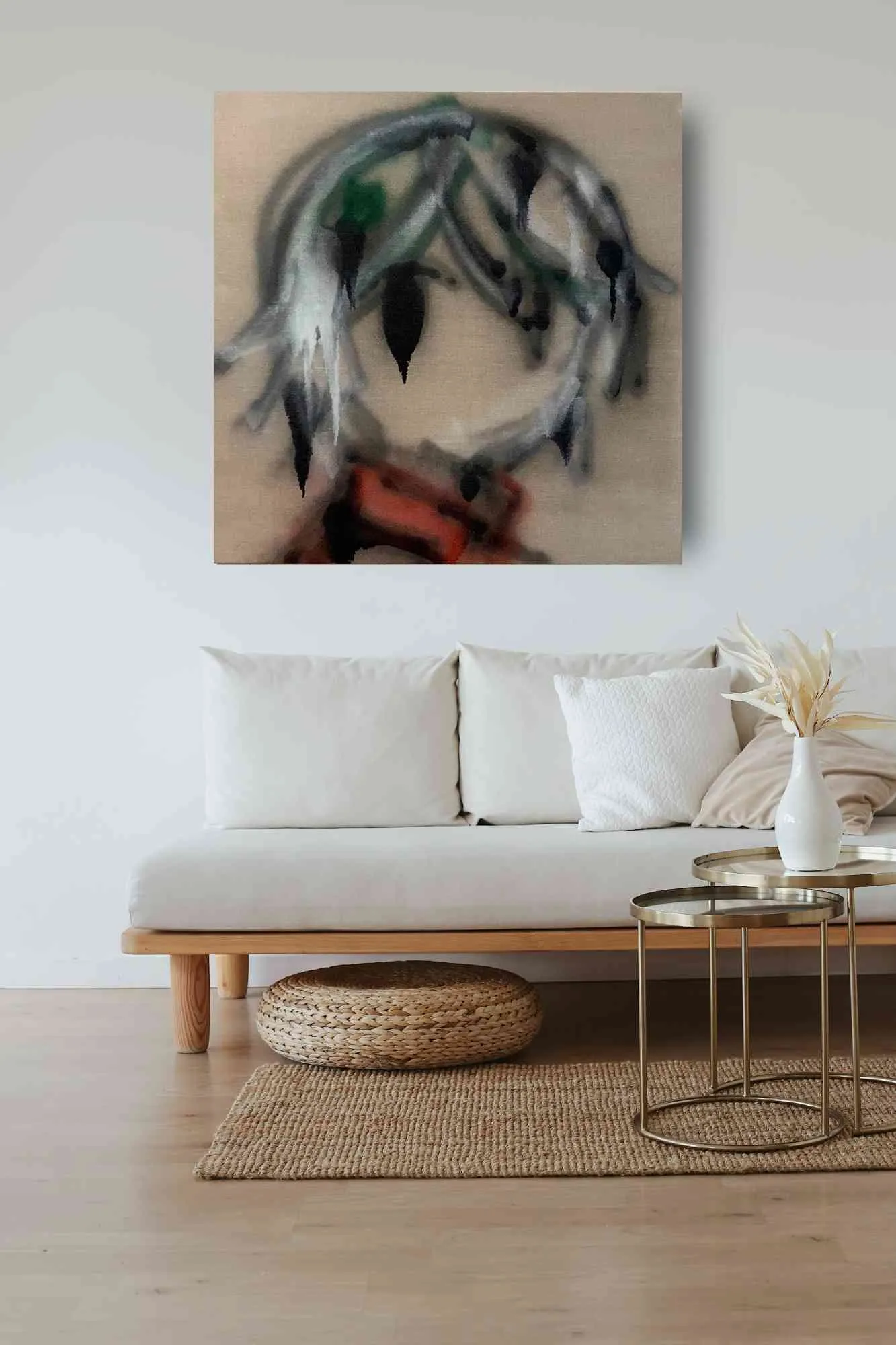Painting by Yoshiro Kawakami  : "Drizzling Rain" - 100×100cm