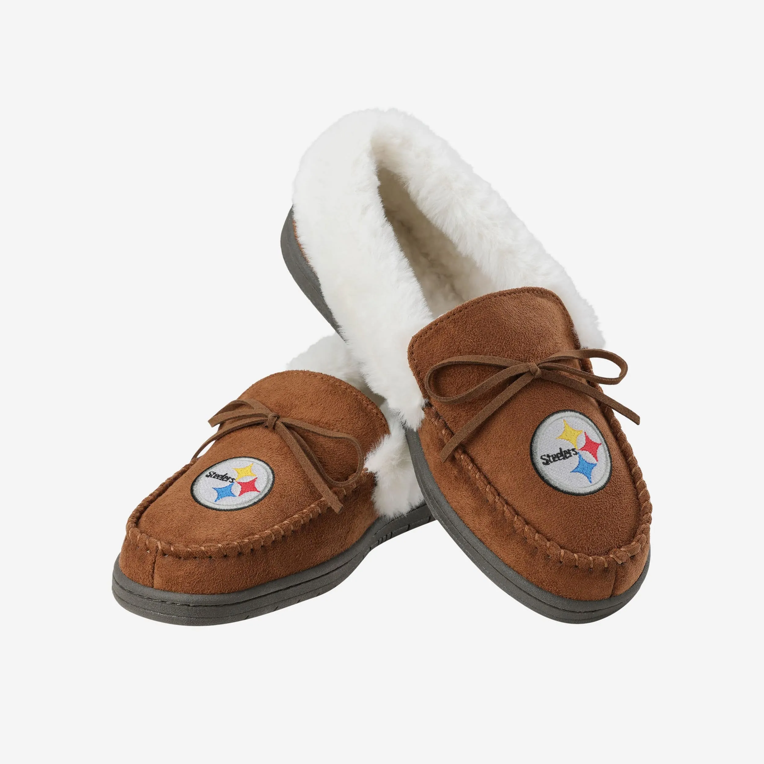 Pittsburgh Steelers Womens Tan Moccasin Slipper