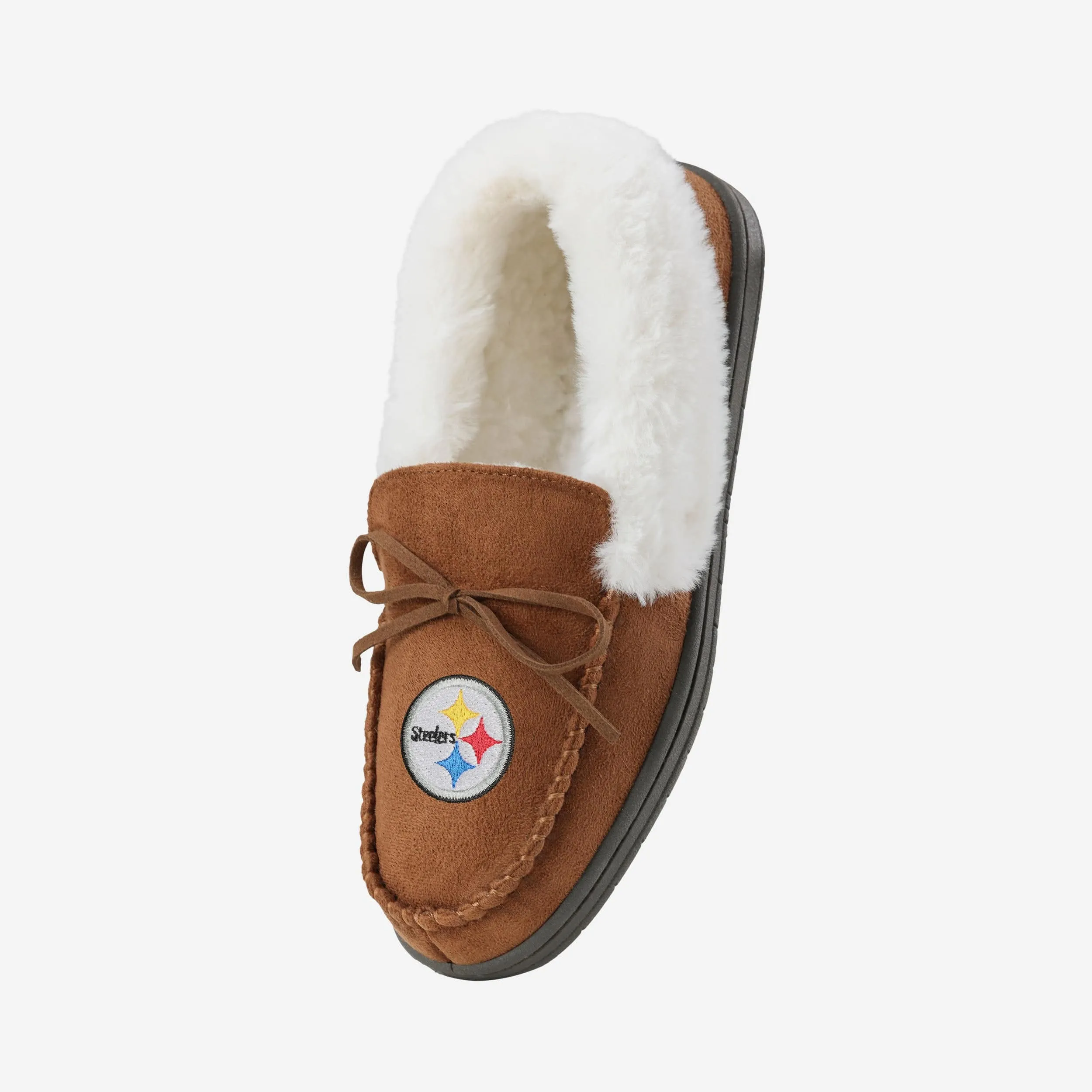 Pittsburgh Steelers Womens Tan Moccasin Slipper