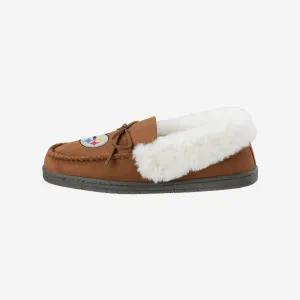 Pittsburgh Steelers Womens Tan Moccasin Slipper