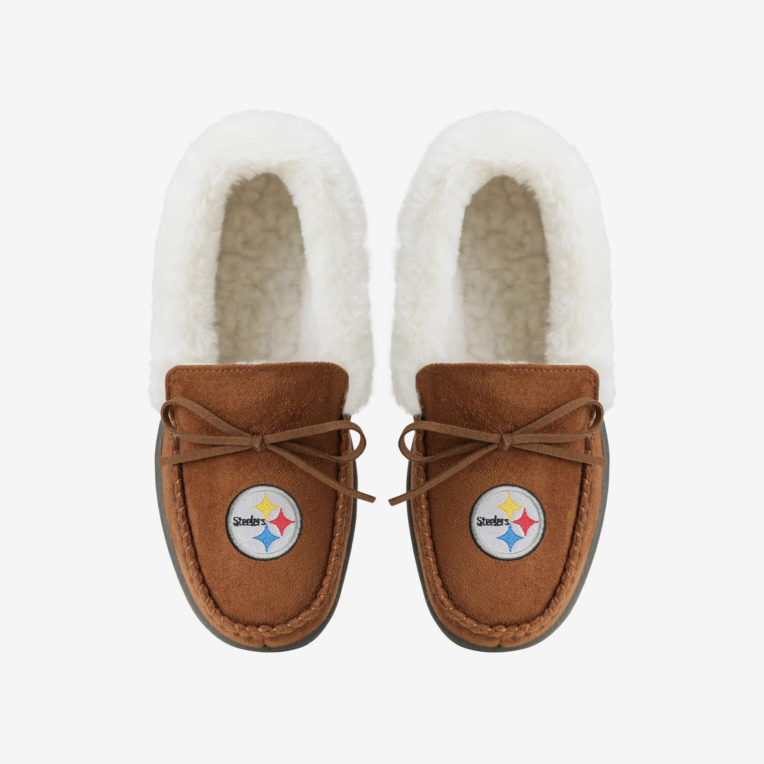 Pittsburgh Steelers Womens Tan Moccasin Slipper