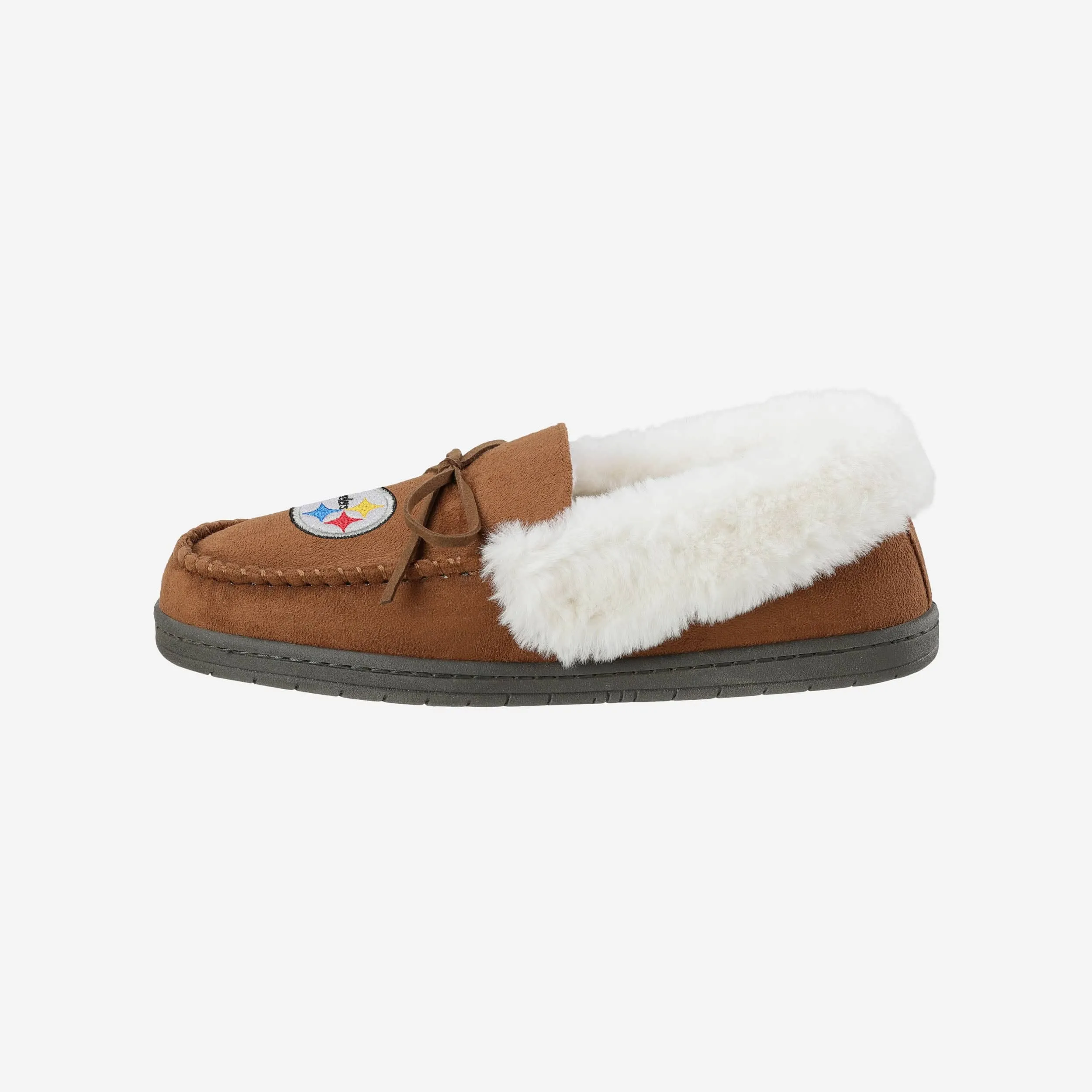 Pittsburgh Steelers Womens Tan Moccasin Slipper