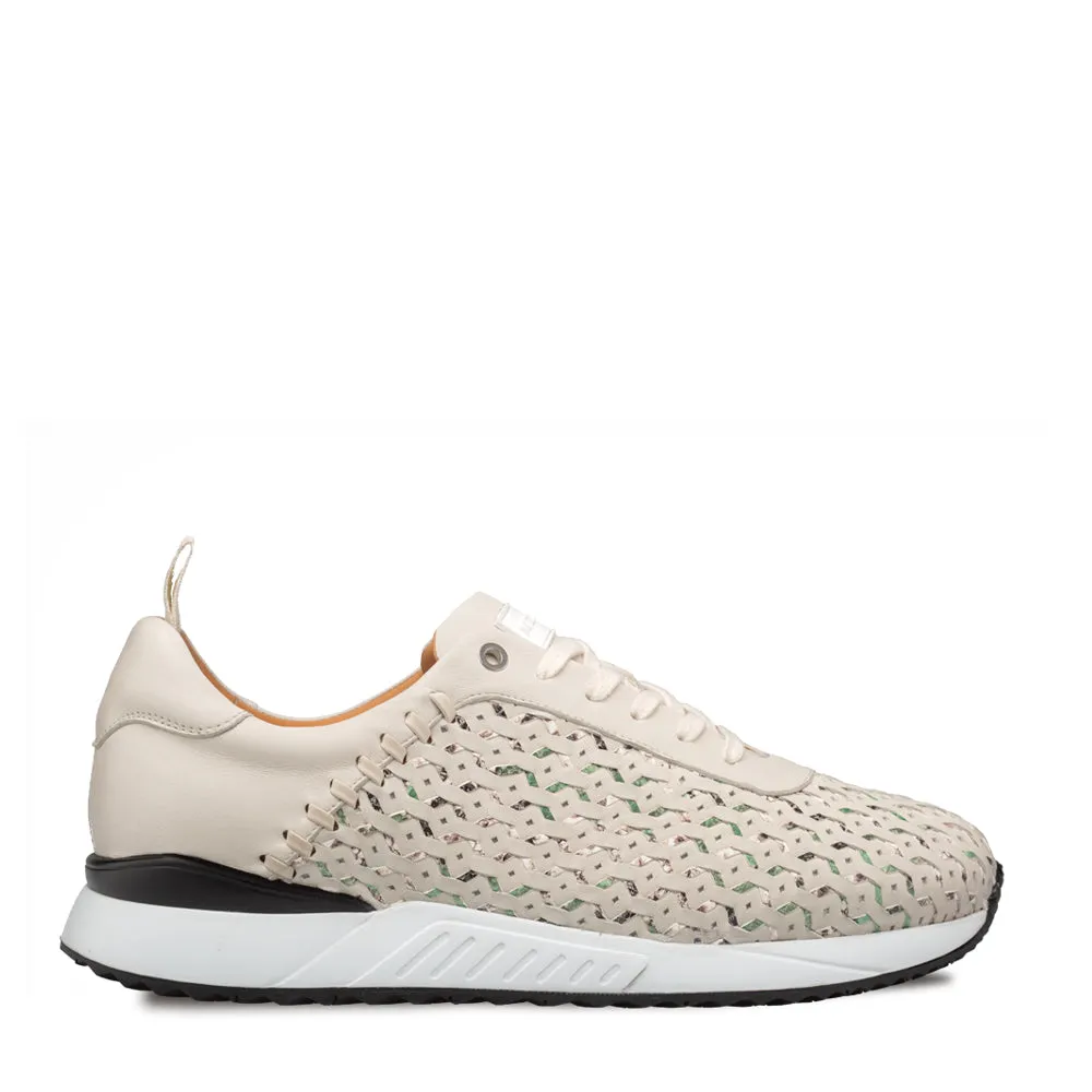 Plata Laser Cut Sneaker-Light Green/Multi | Mezlan