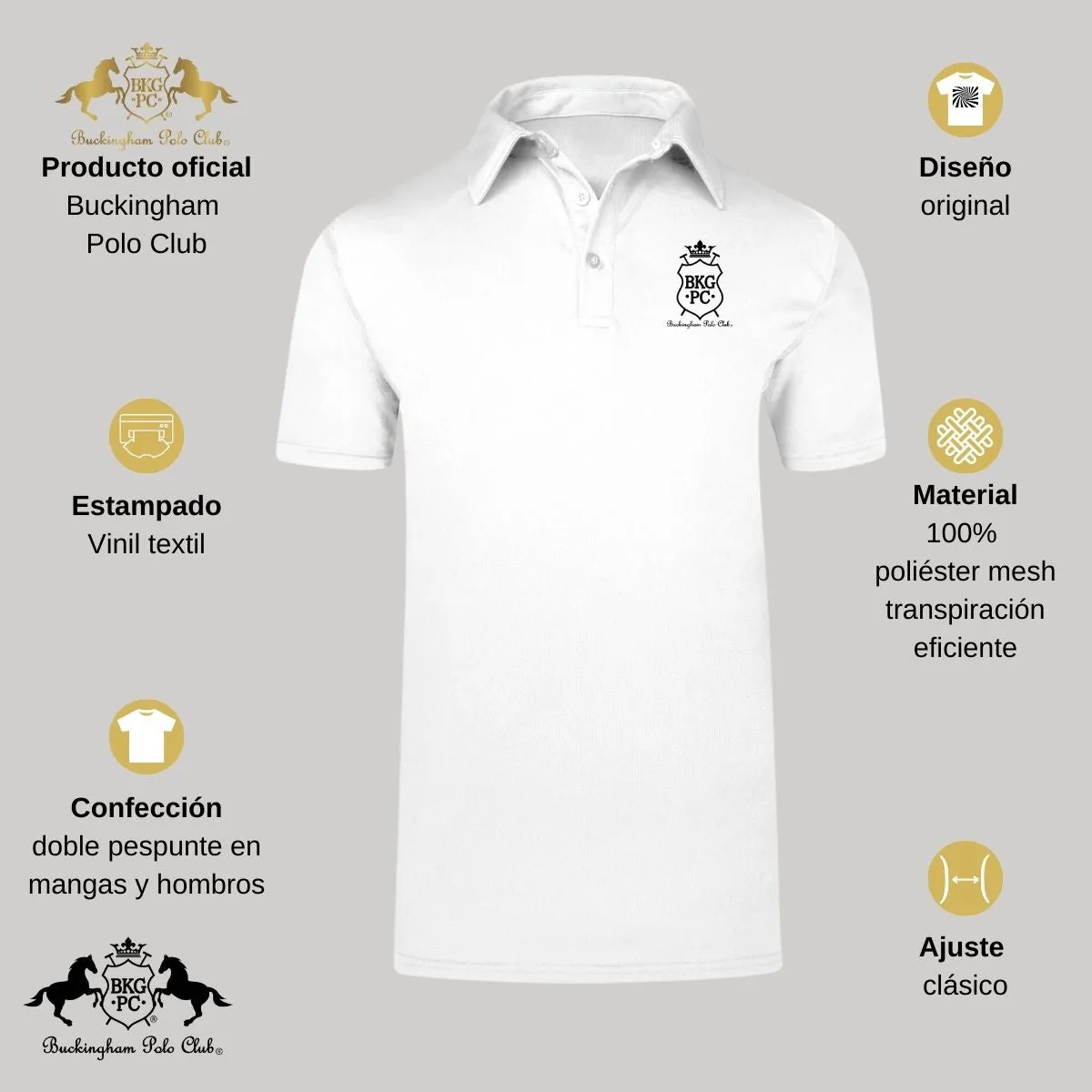 Playera Deportiva Hombre Tipo Polo  Buckingham Polo Club BKG PC