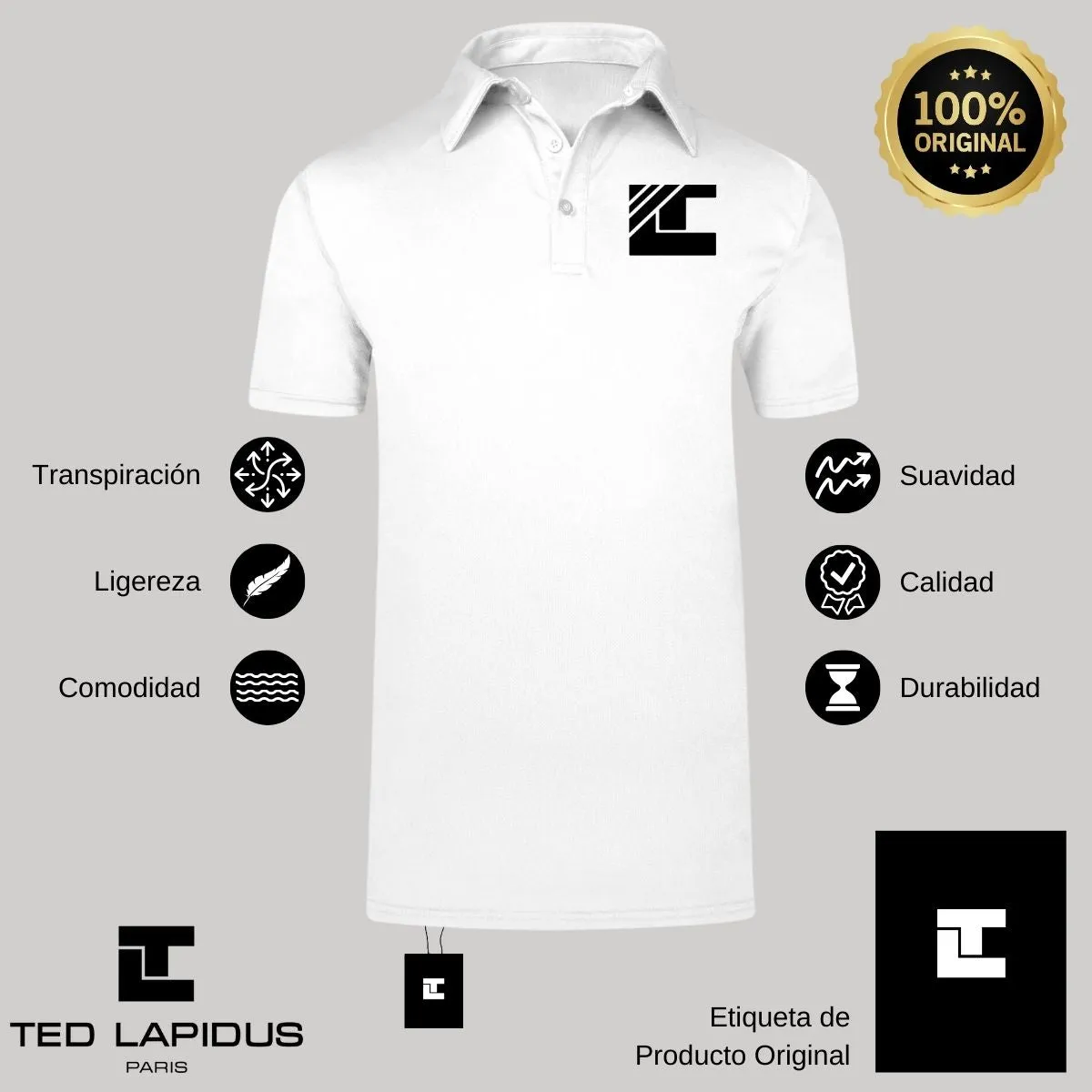 Playera Deportiva tipo polo Hombre Ted Lapidus Paris TL