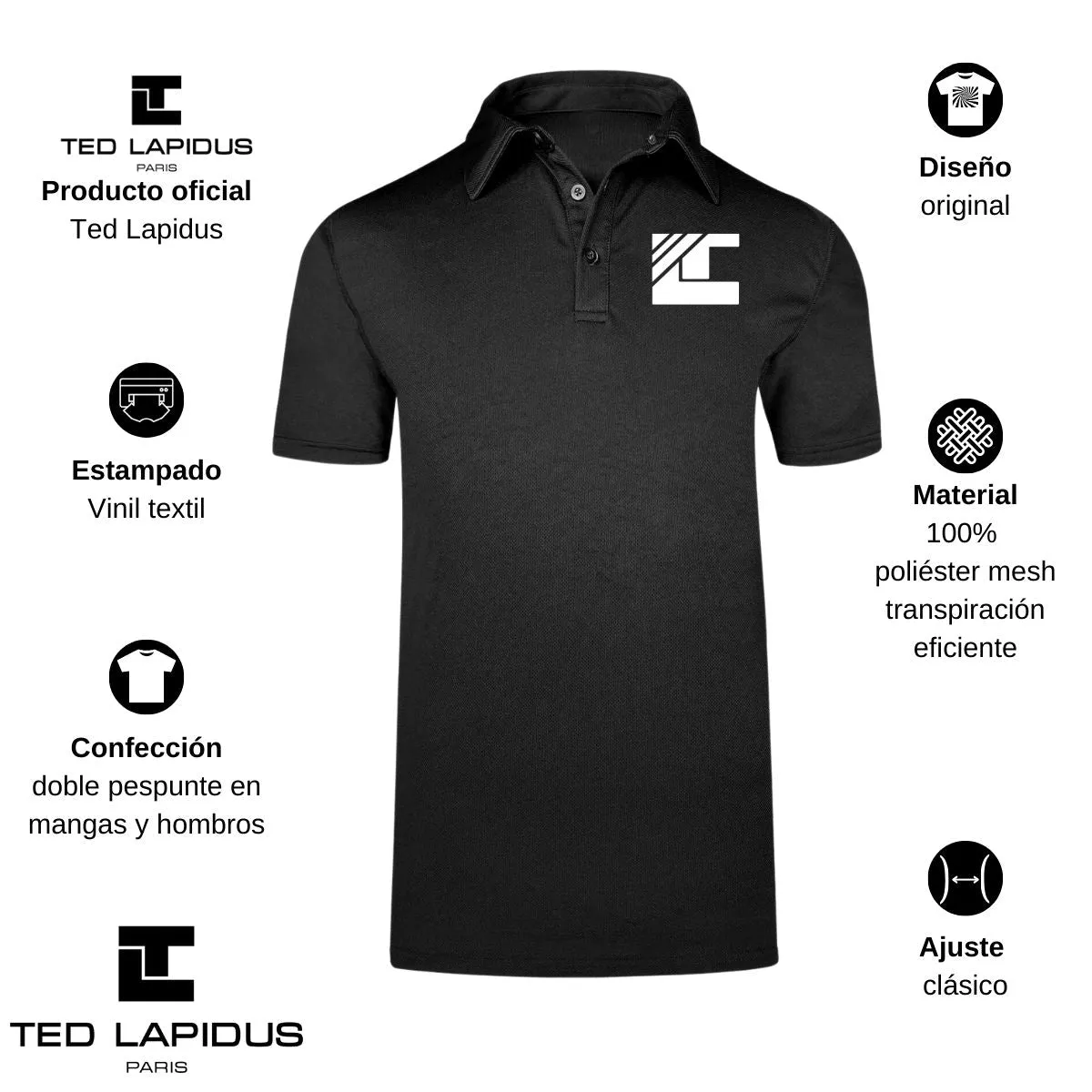 Playera Deportiva tipo polo Hombre Ted Lapidus Paris TL