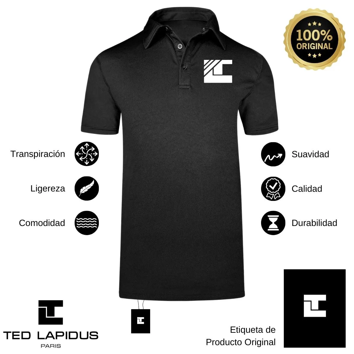 Playera Deportiva tipo polo Hombre Ted Lapidus Paris TL