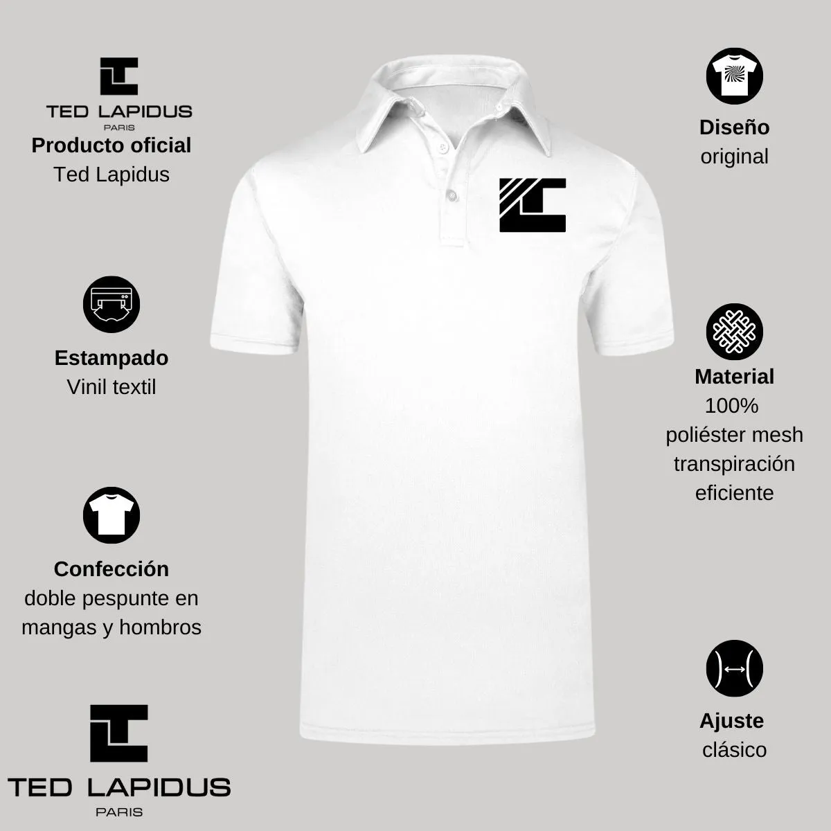 Playera Deportiva tipo polo Hombre Ted Lapidus Paris TL