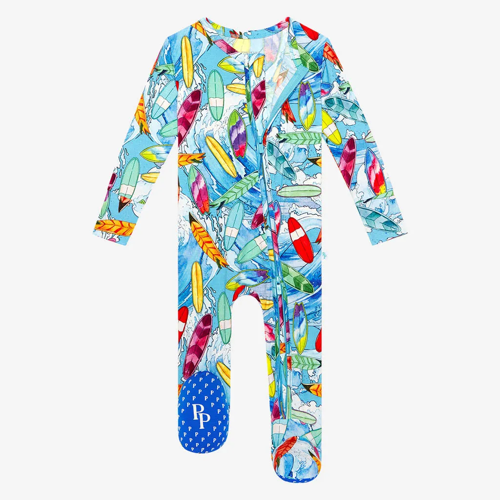 Posh Peanut Wave Footie with Zipper
