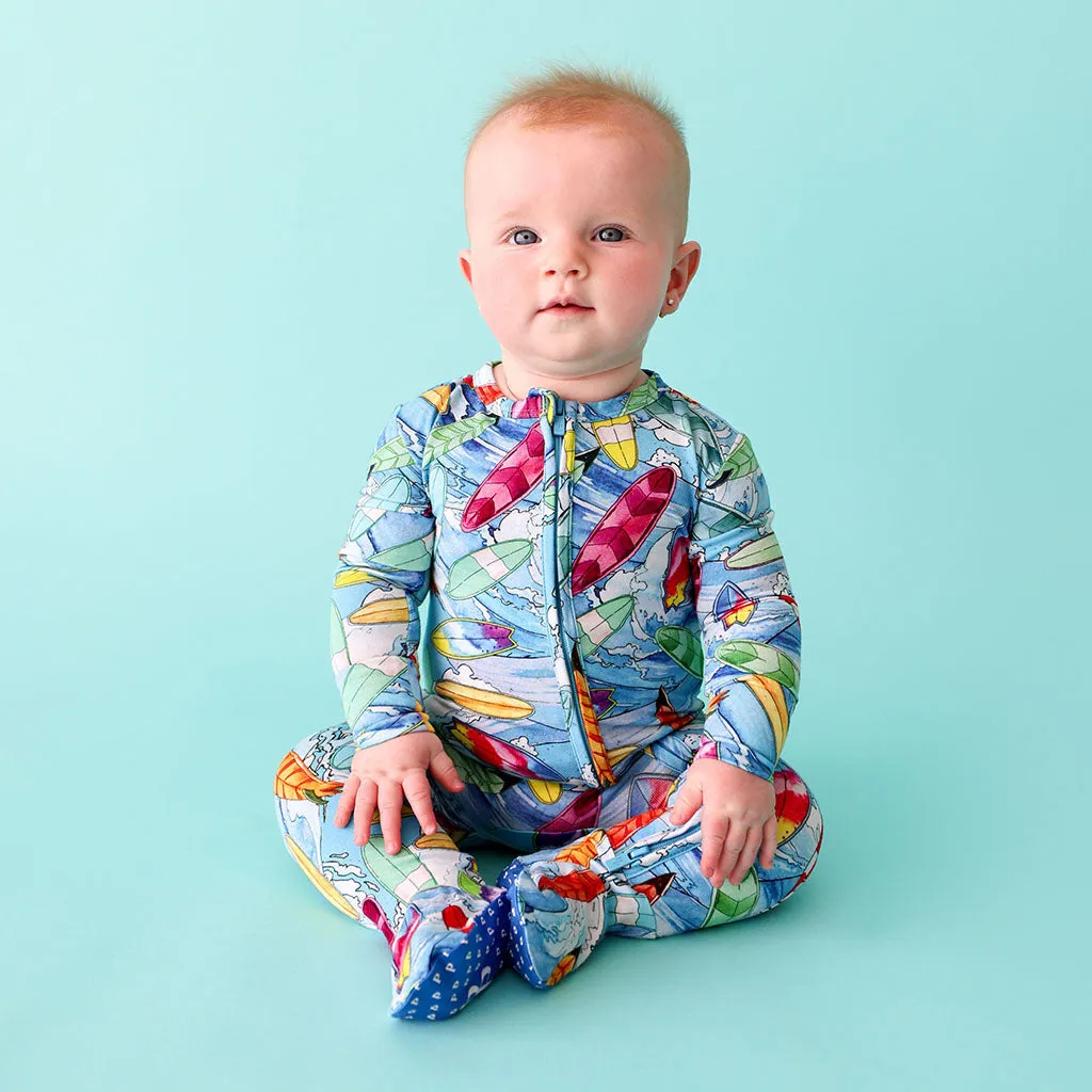 Posh Peanut Wave Footie with Zipper