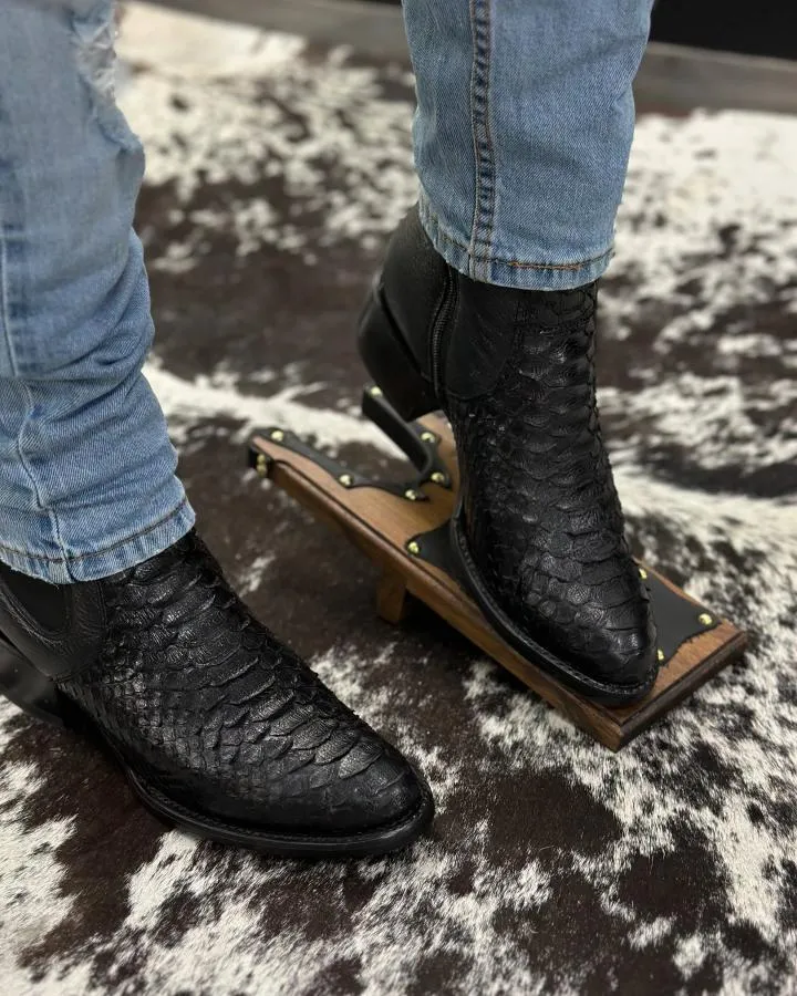 Python Glossy Western Cowboy Boots