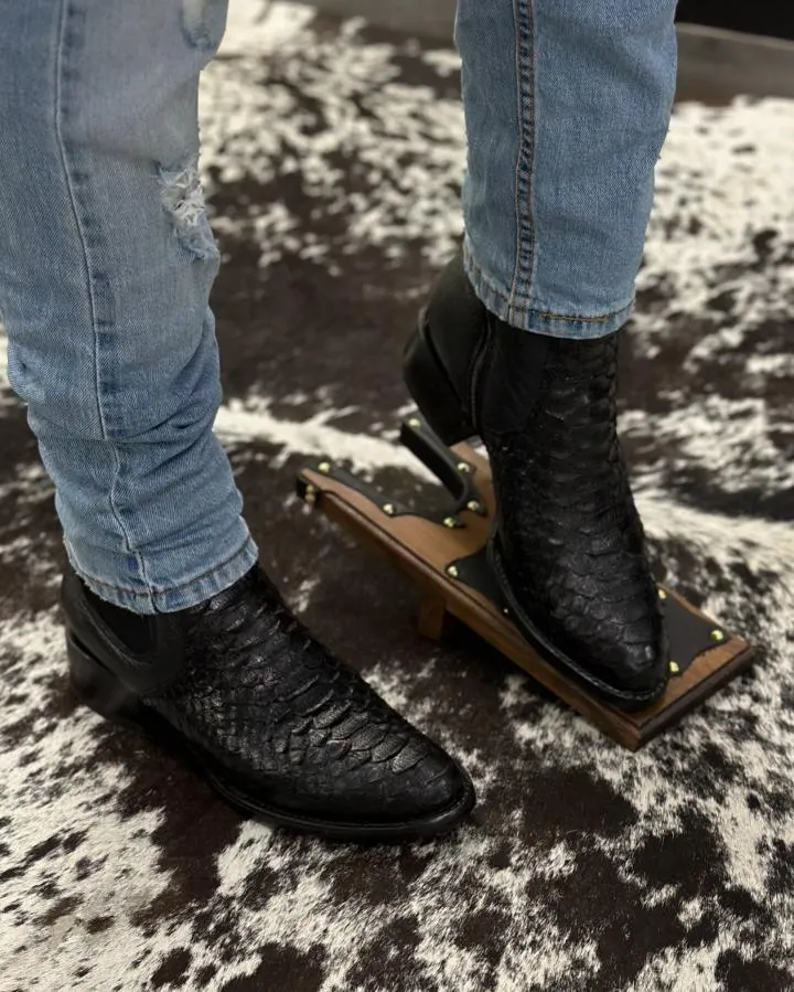 Python Glossy Western Cowboy Boots