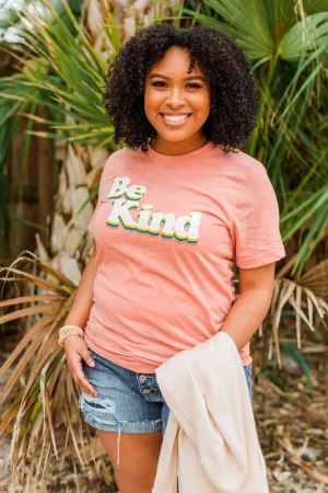 "Be Kind" Graphic Tee- Dusty Coral