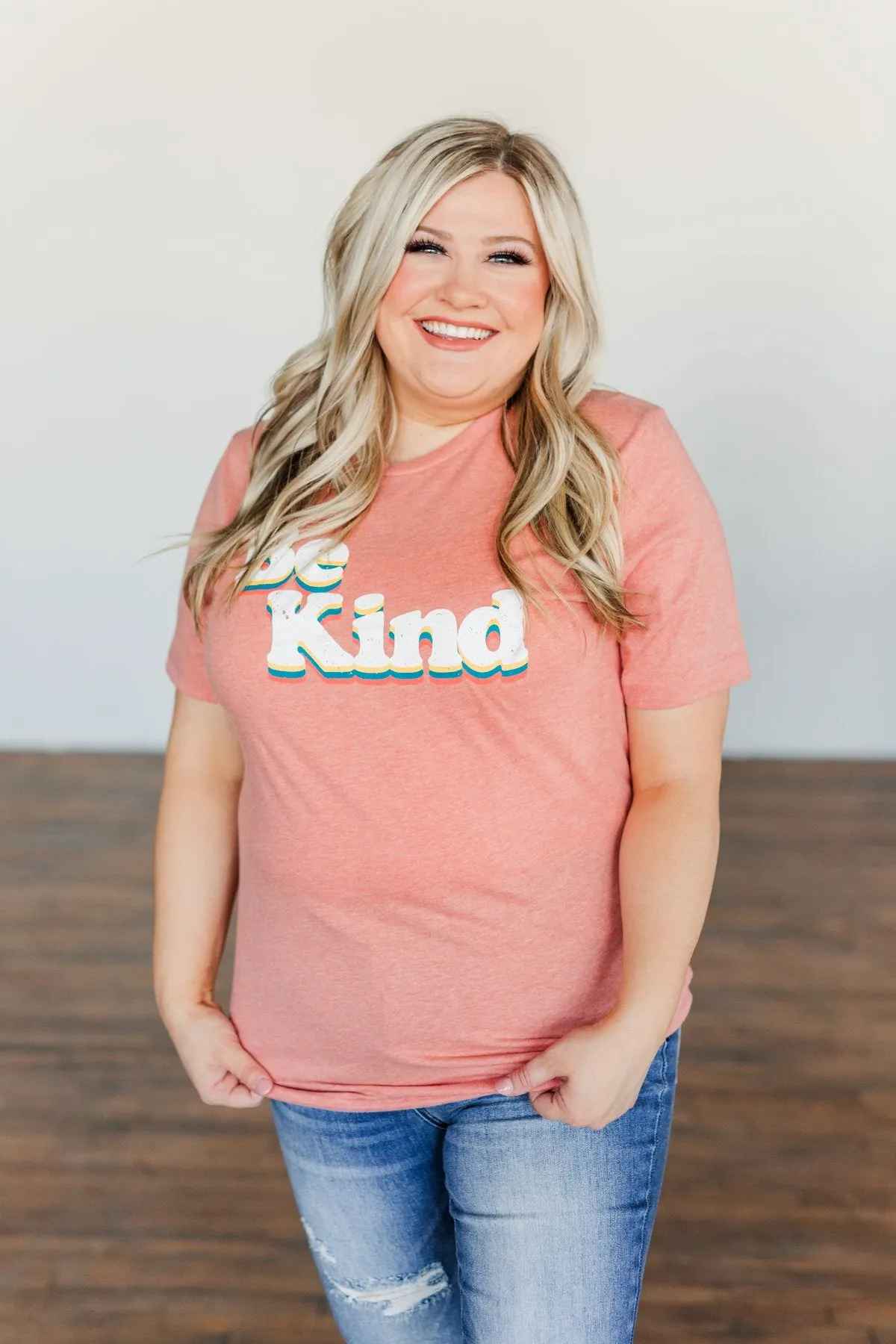 "Be Kind" Graphic Tee- Dusty Coral