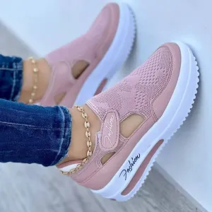 Red Casual Women Breathable Mesh Shoes