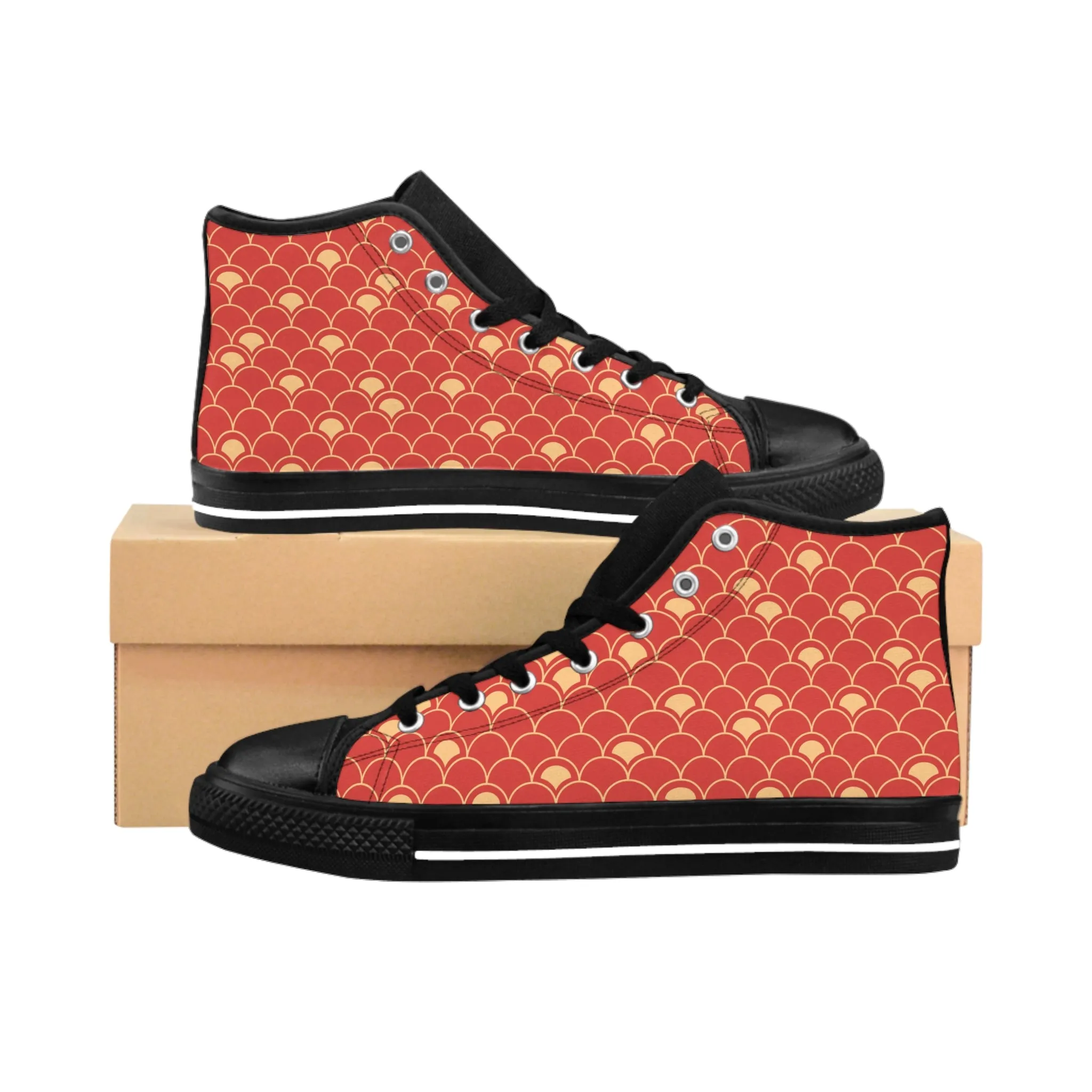 Red Dragon Scales Women's Classic Sneakers
