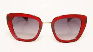Red  Retro Horned Rim Vintage Sunglasses. 100% UV400