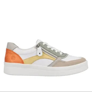 Remonte Women's D0J01-81 Lace Zipper Sneaker Cliff / Weiss / Vapor / Peppermint Leather