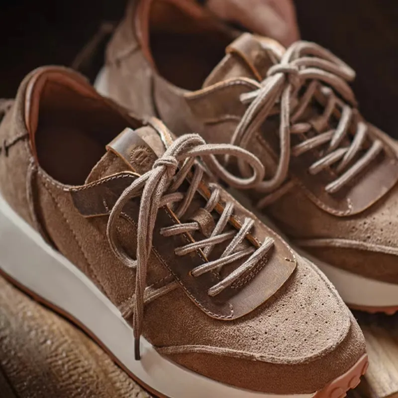 Retro 70's Jogging Leather Sneakers