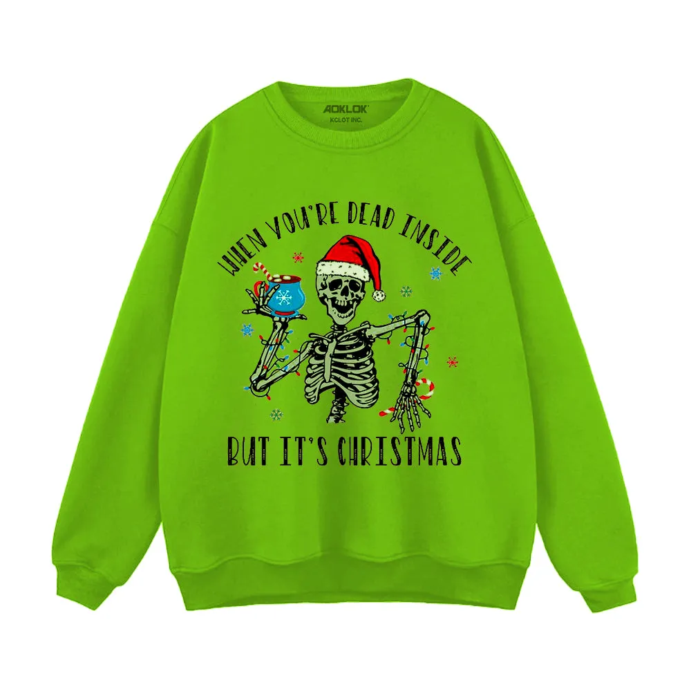 Retro Christmas Skull Sweatshirt
