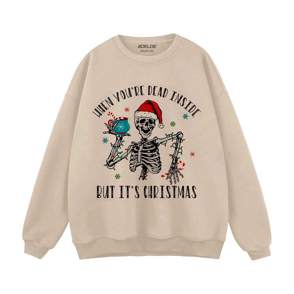 Retro Christmas Skull Sweatshirt