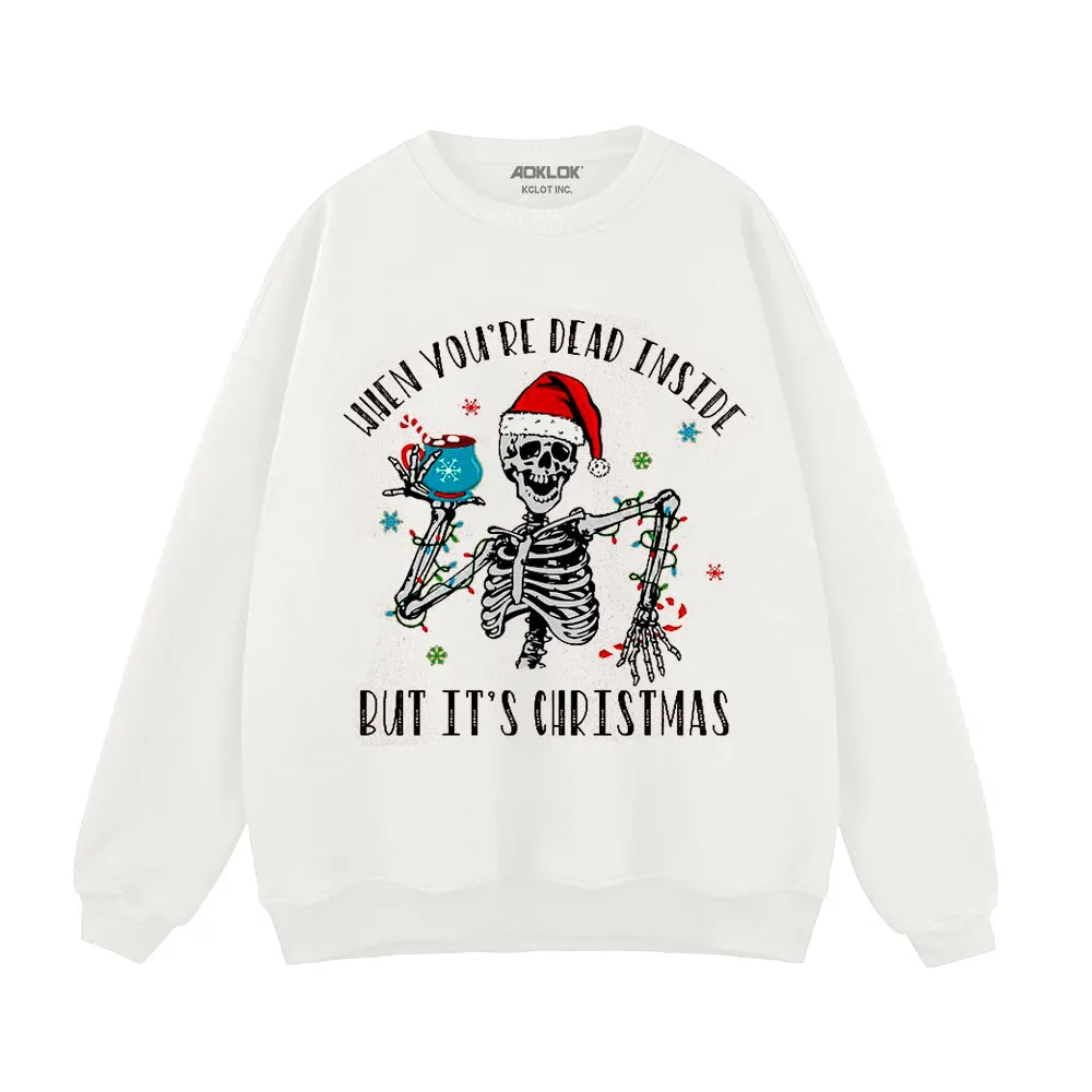 Retro Christmas Skull Sweatshirt