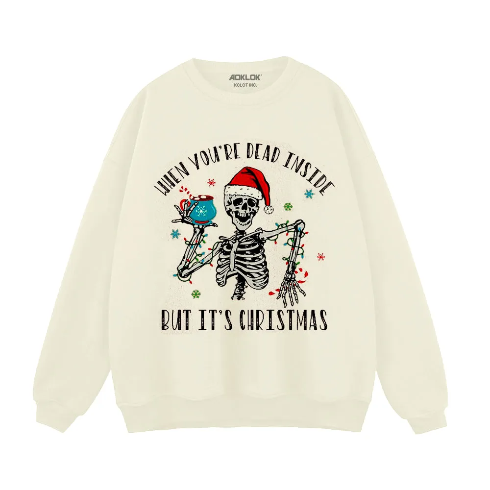 Retro Christmas Skull Sweatshirt