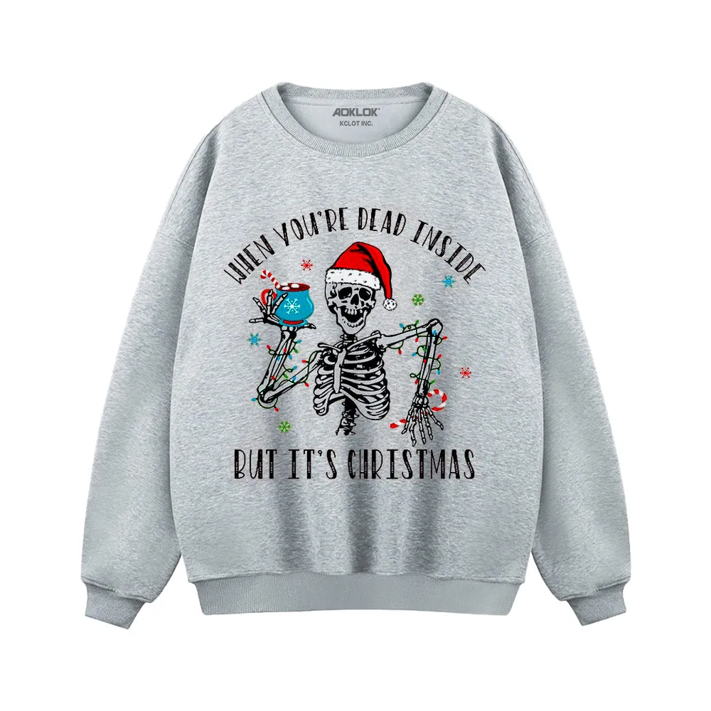 Retro Christmas Skull Sweatshirt