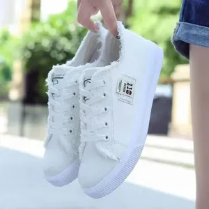 Ripped - Ripped denim canvas shoes