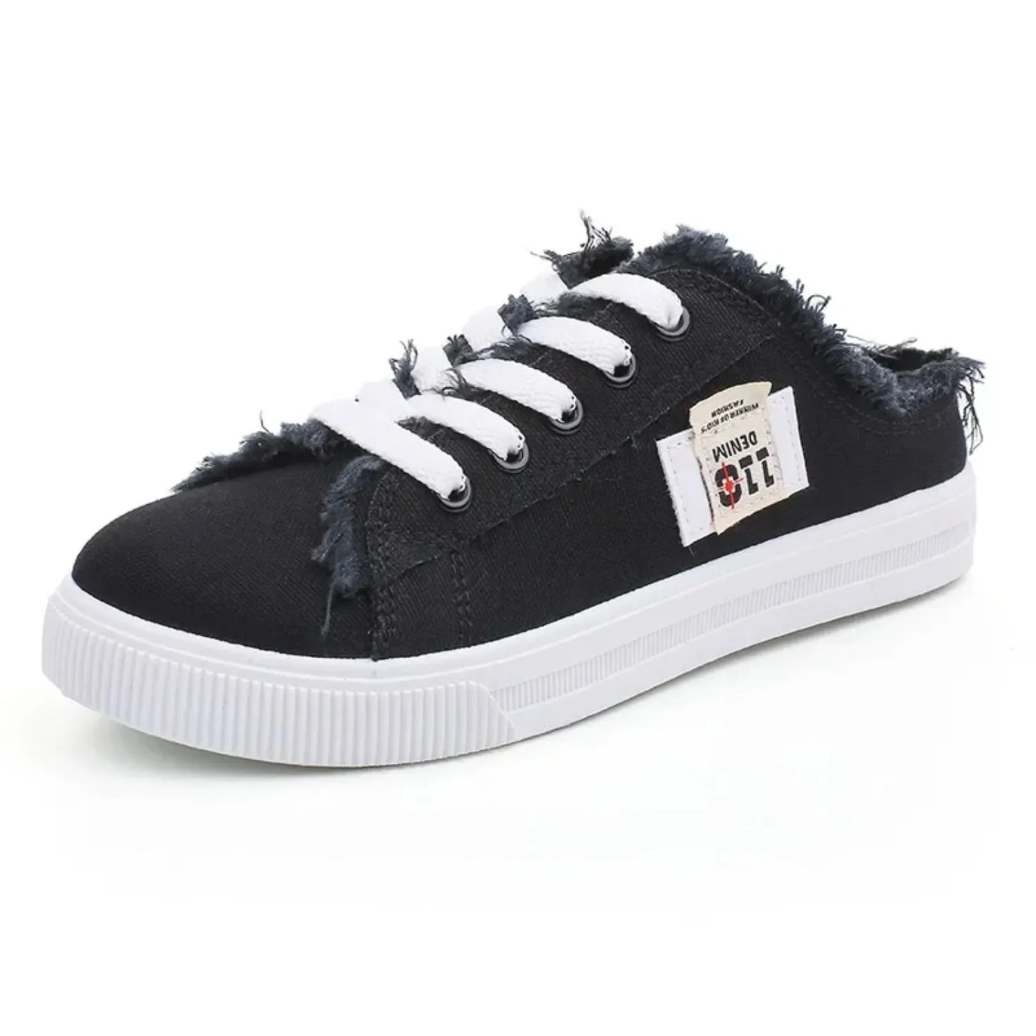 Ripped - Ripped denim canvas shoes