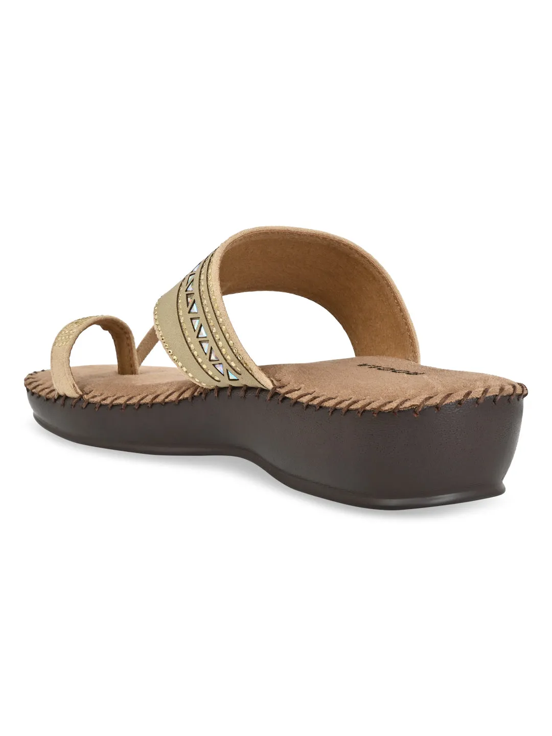 Rocia By Regal Beige Women One Toe Comfort Flats