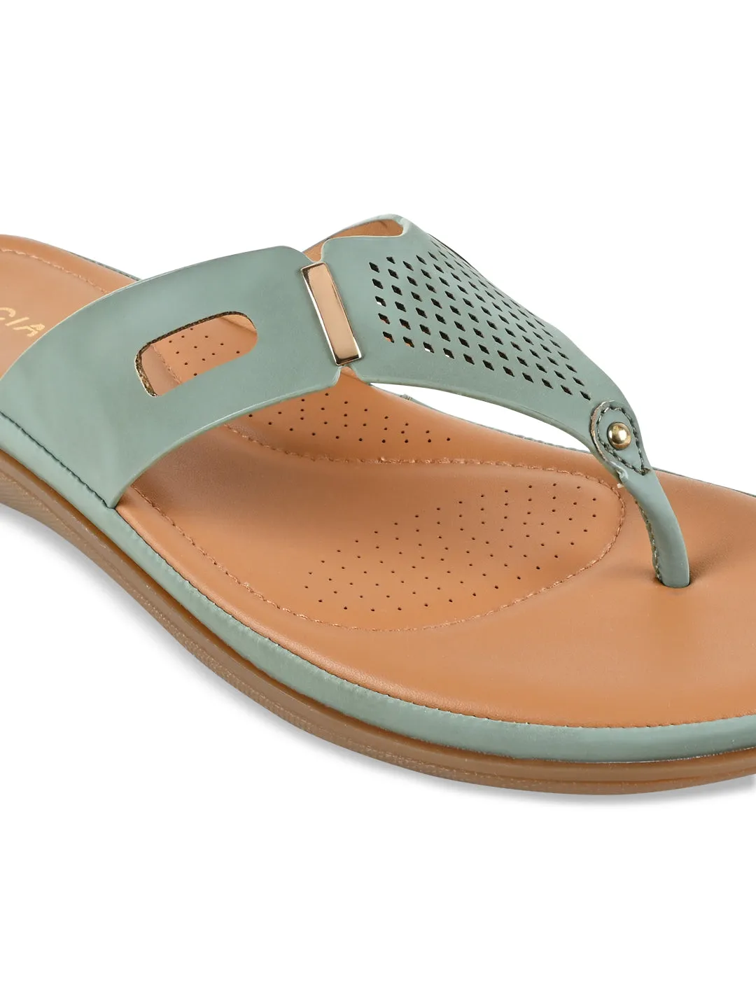 Rocia By Regal Green Women Casual Comfort Flats
