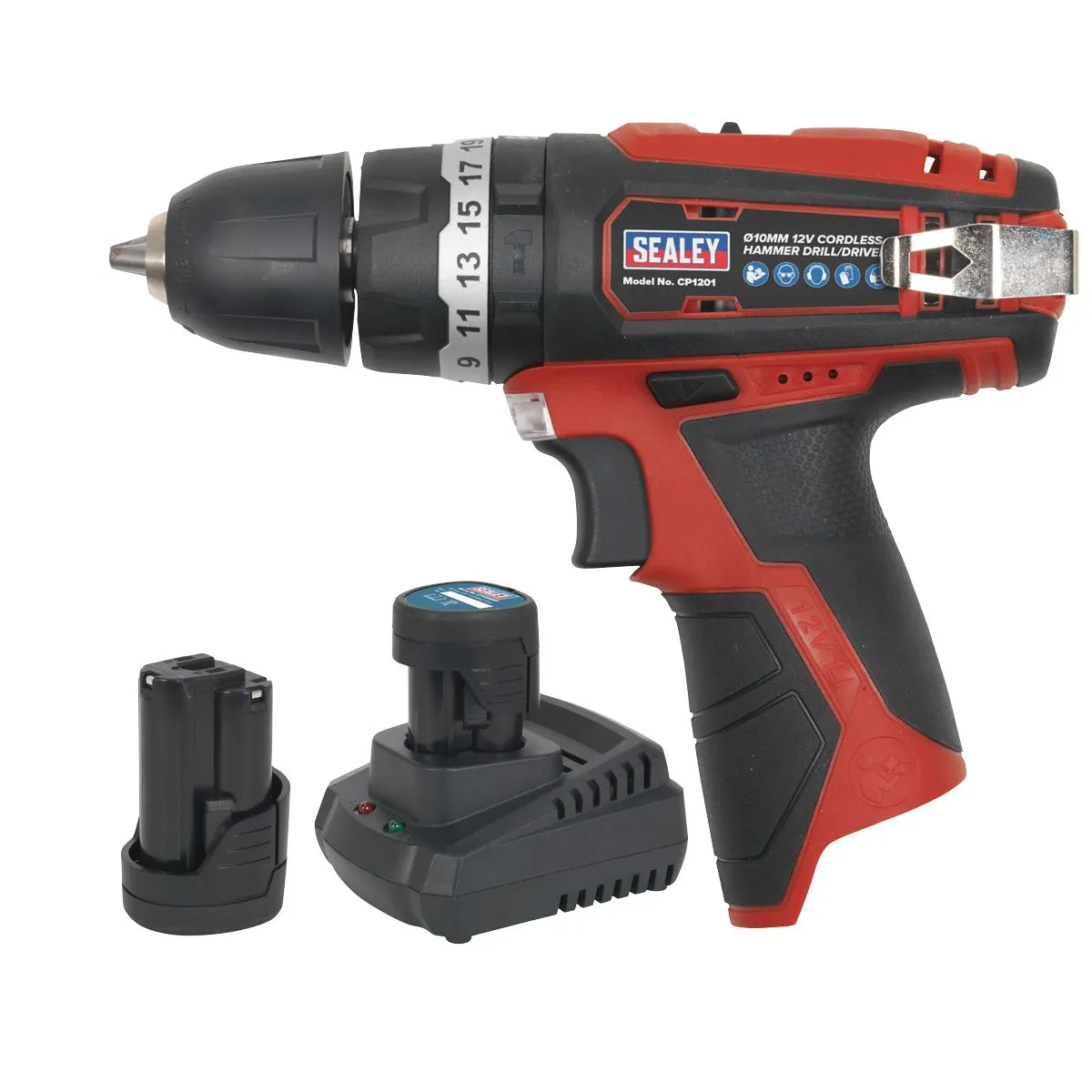 Sealey Combi Drill Kit Ø10mm 12V SV12 Series - 2 Batteries