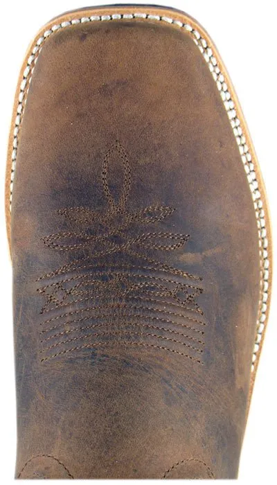 Smoky Mountain Boots Mens Boonville Brown Distress Leather Square Toe 14 EE