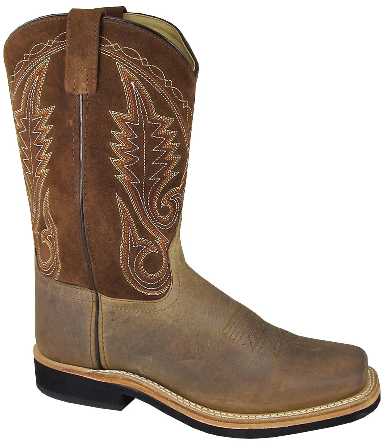 Smoky Mountain Boots Mens Boonville Brown Distress Leather Square Toe 14 EE