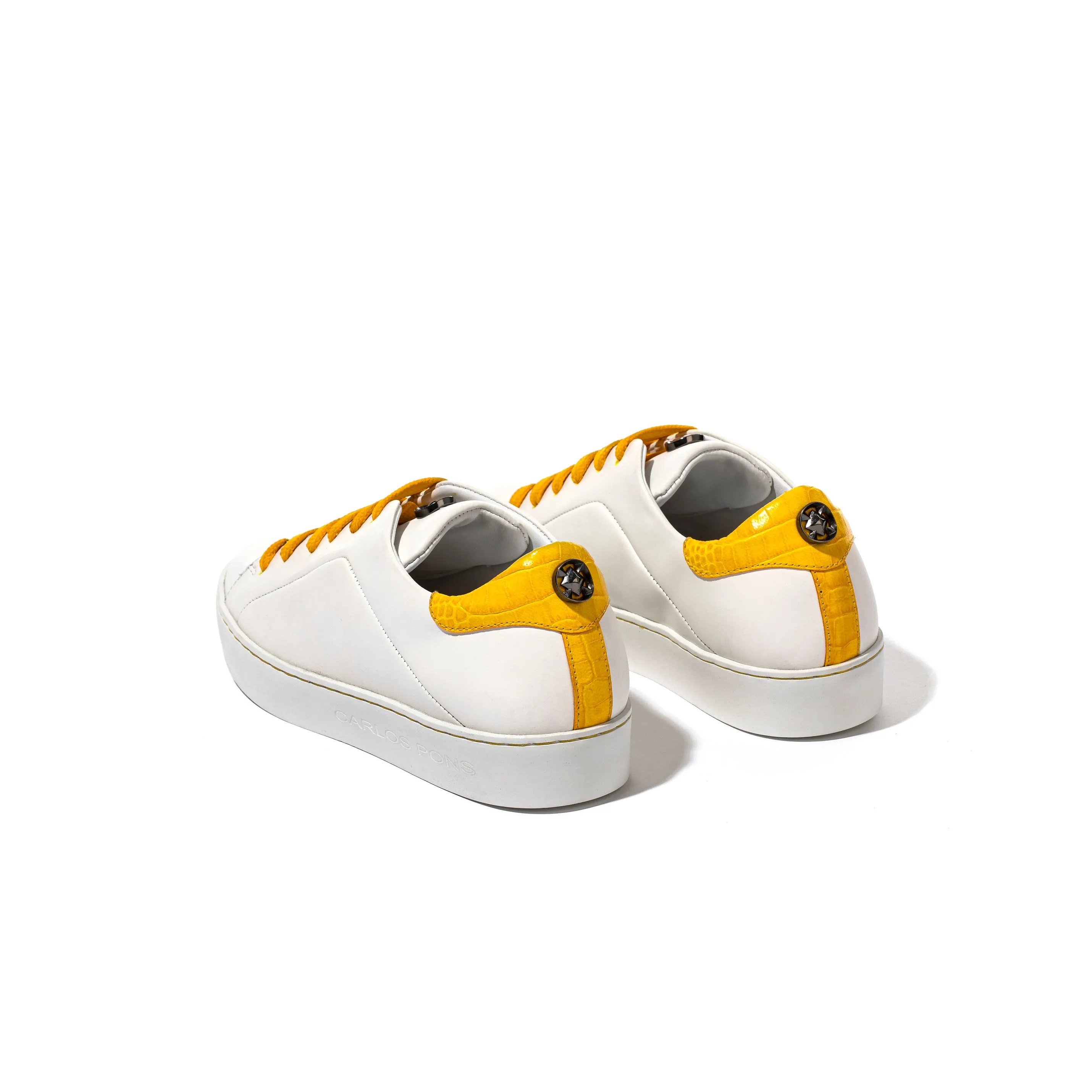 SNEAKER BASIC BLANCO - AMARILLO