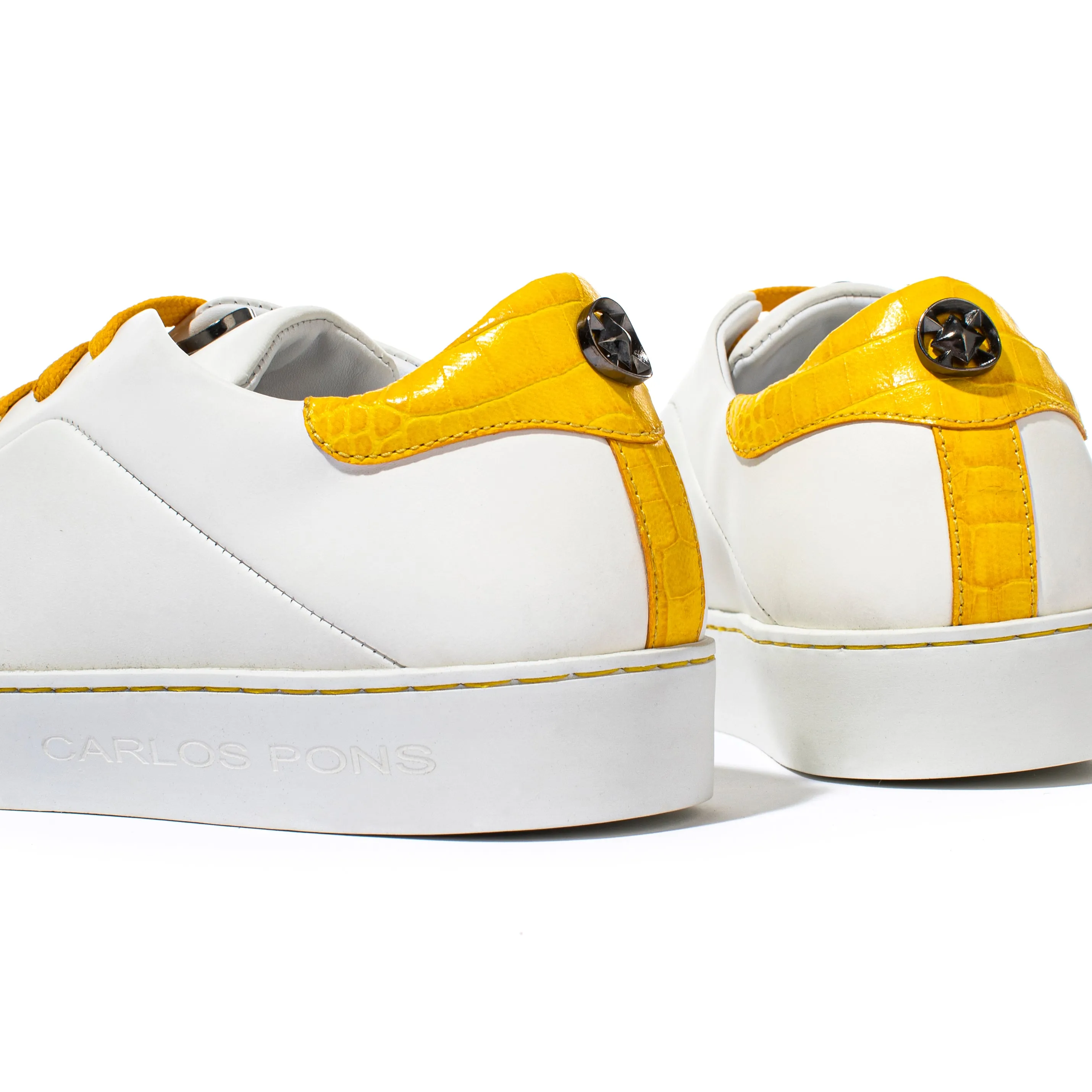 SNEAKER BASIC BLANCO - AMARILLO