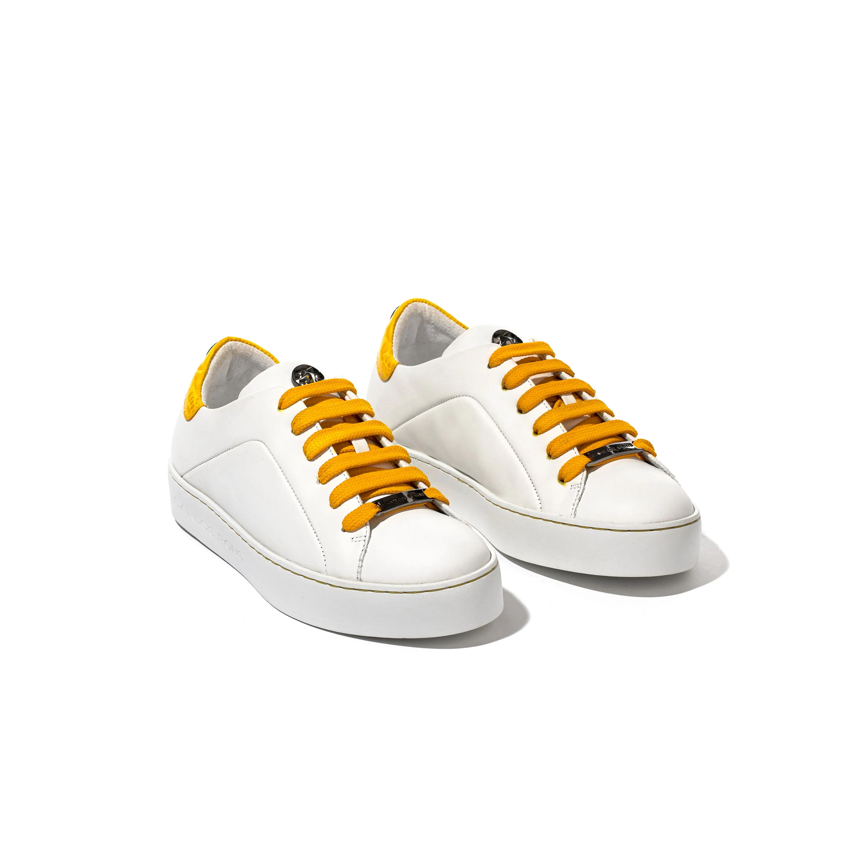SNEAKER BASIC BLANCO - AMARILLO