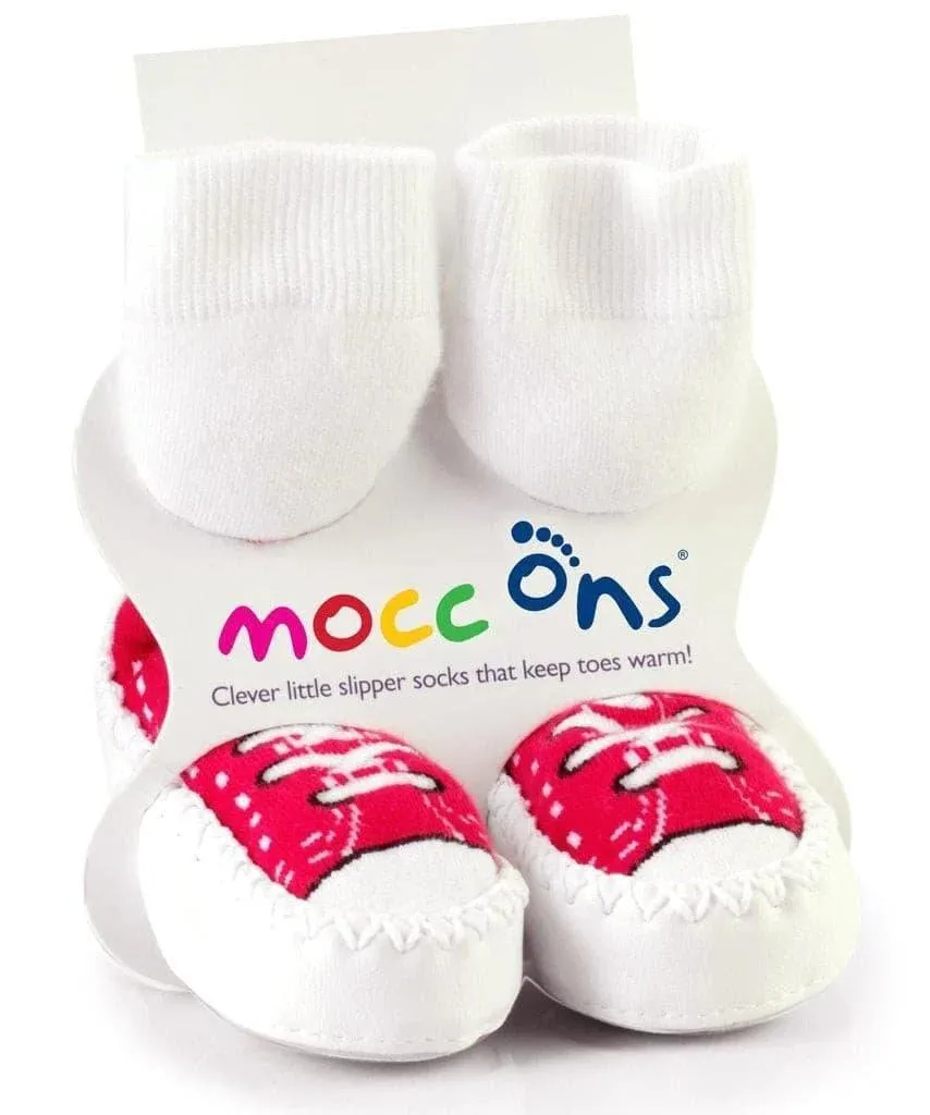 Sock Ons® Mocc Ons Red Sneaker - Baby & Infant Slipper Socks