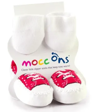Sock Ons® Mocc Ons Red Sneaker - Baby & Infant Slipper Socks