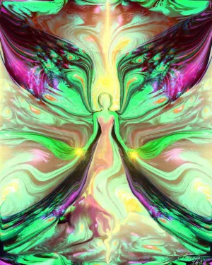 Spiritual Art, Chakra Energy, Angel Wall Decor "Growth"