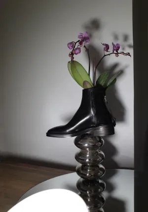 Square Toe Black Ankle Boots